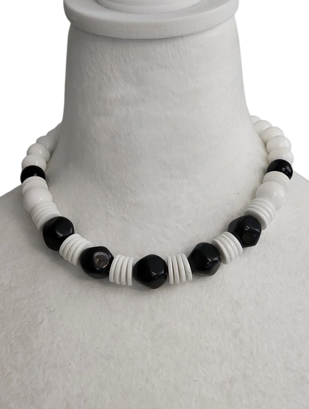 Black and White Beaded Necklace